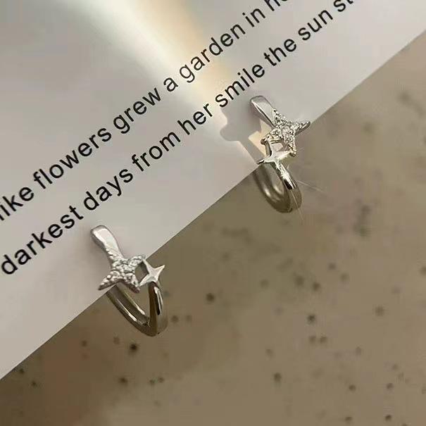 Women's Luxury Micro-Diamond Star Stud Earrings - 2025 Spring/Summer Niche Design