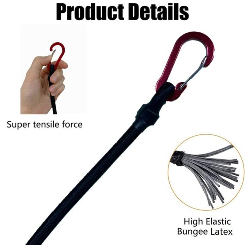 Elastic Strap with Hook Bungee Cord Heavy Duty Outdoor Elastic Bungee Strap for Luggage Roof Rack Tents Tarps