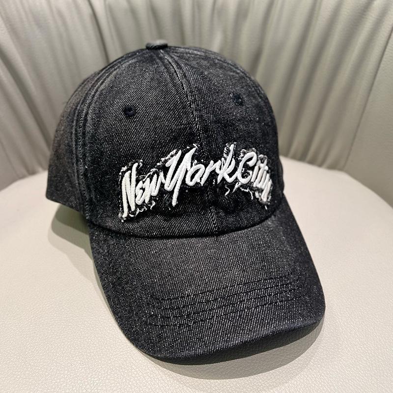 JYL TS DIY Denim Baseball Cap Women Washed Distressed Embroidered Letter Hat 1222Mao29562 конфеты розовый