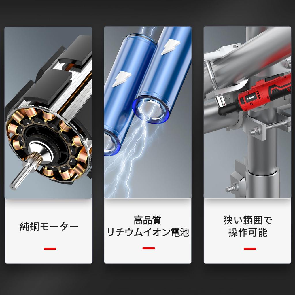 Navin Rechargeable Ratchet Wrench, 16.8V Cordless Electric Ratchet Wrench, Socket Wrench Set, Garage Tool Set, Max Torque 55Nm, For Site Renovation, S