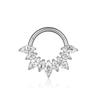 ASTM F136 Titanium with CZ Hinged Nose Ring 16G Septum Clicker Piercing Septum Daith Helix Tragus Earrings New Body Jewelry