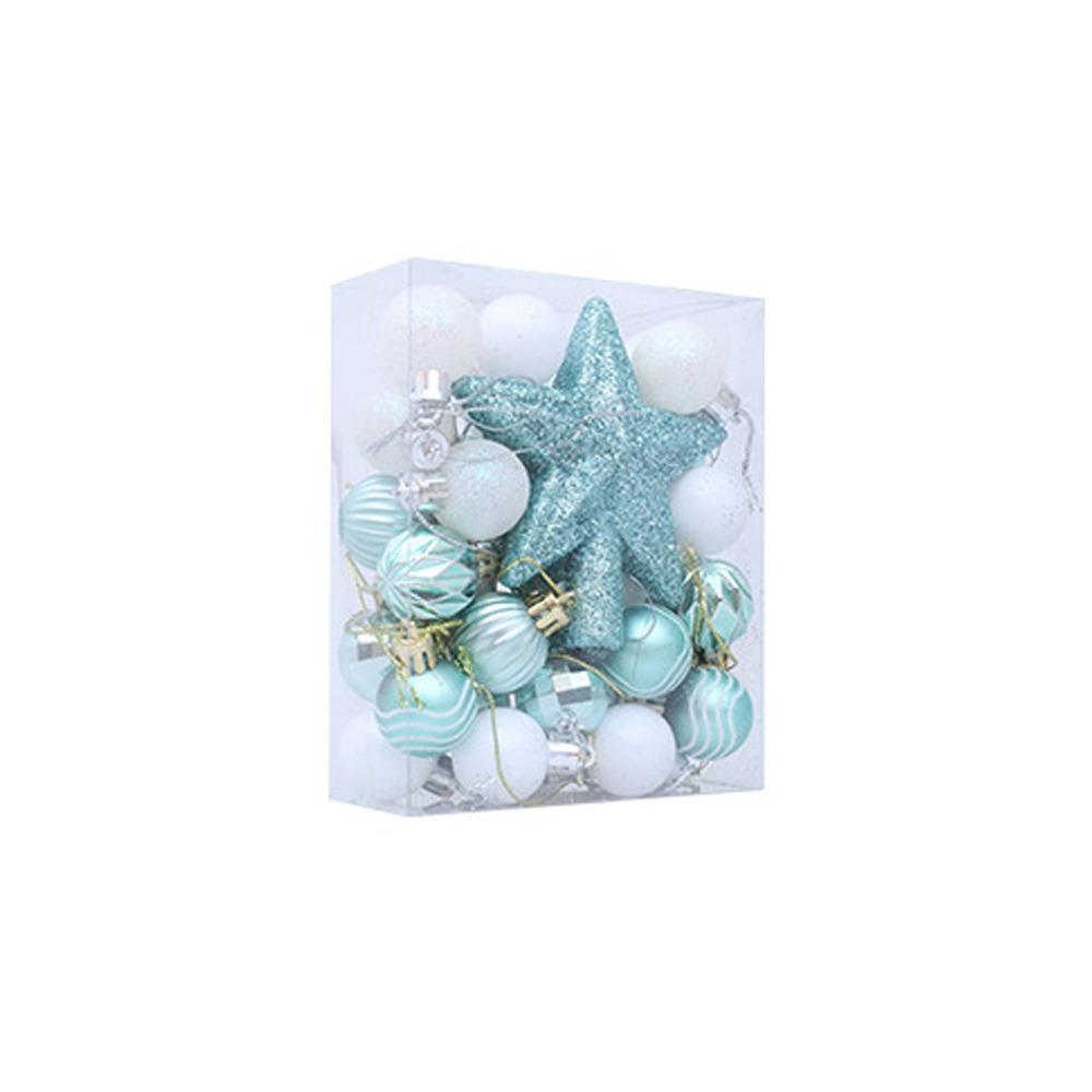 36pcs Glitter Christmas Baubles Plastic Christmas Tree Topper Xmas Tree Hanging Ball  Holiday Party