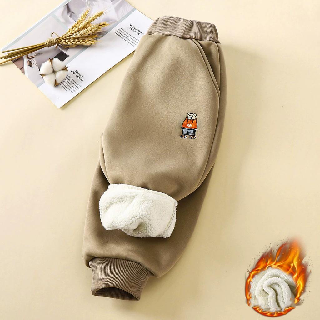 Childrens Thick Woolen Pants with Plush Winter Boys Warm Pants Baby Pants Childrens Clothing Kids Clothes Leggings