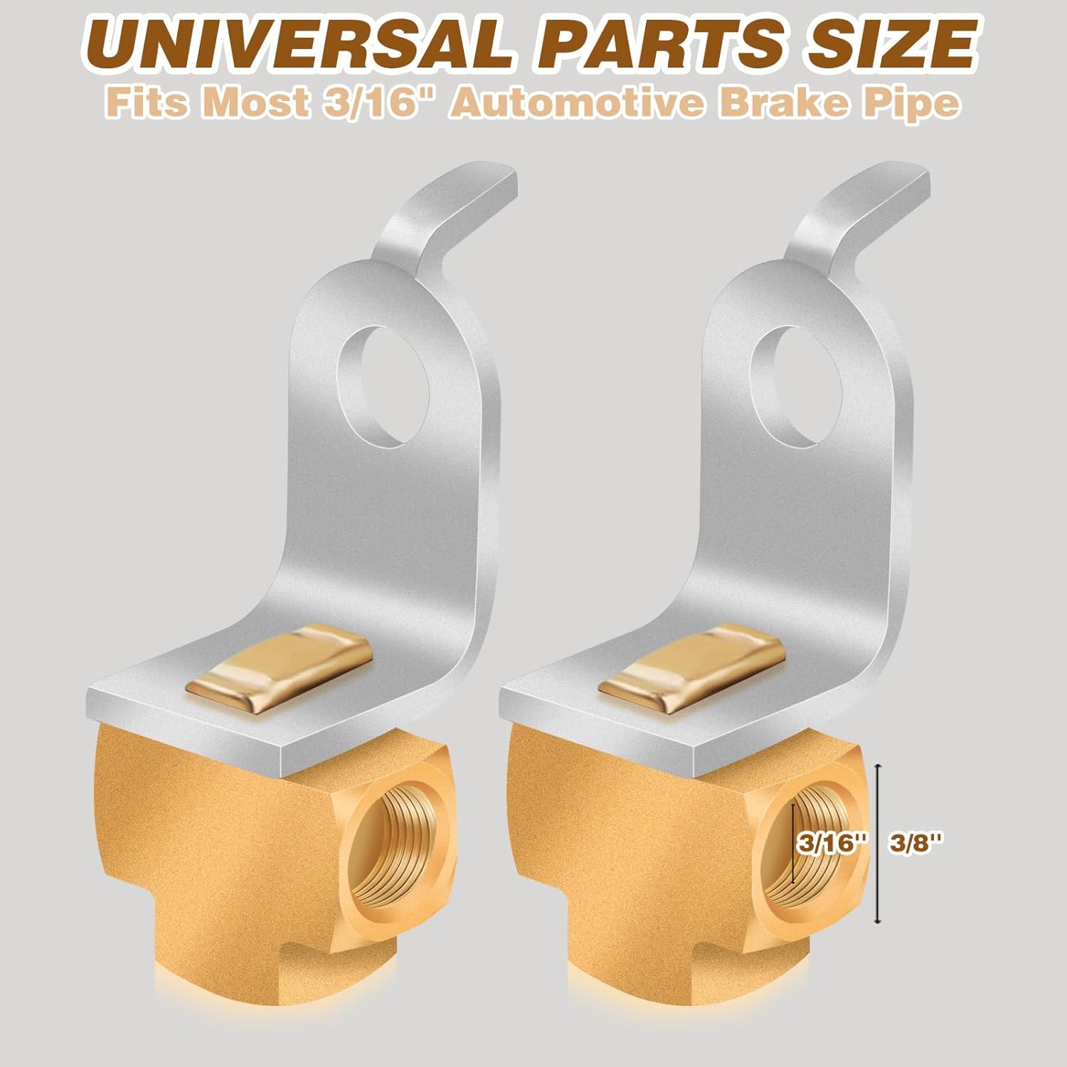 

2Pcs 3-Way Brake Line Tee with Mounting Bracket Brass Brake Line Union Fittings 3/16 for 3/8 -24 Threads Maintaining Brake Systems for Fuel Line