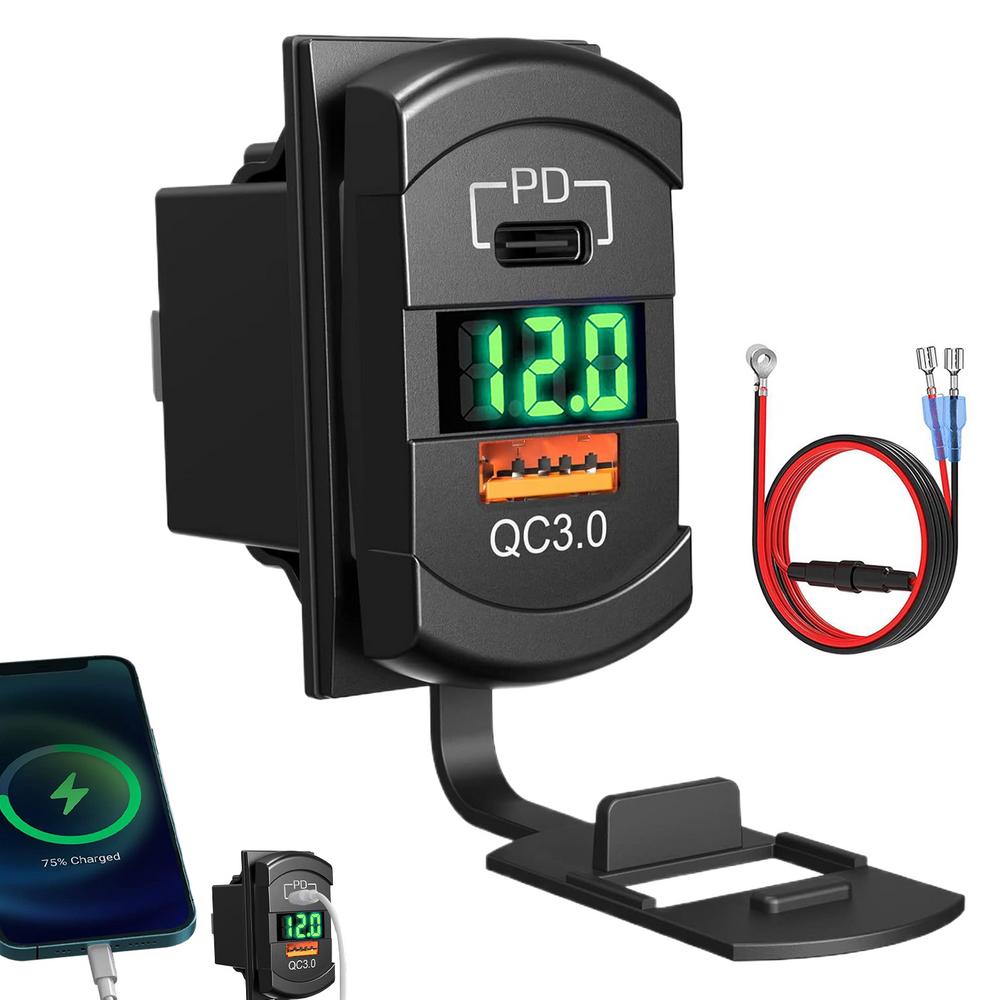 Fast Charger For Car Super Fast Car Charger Adapter PD3.0  QC3.0 Car Charger Port DC 12-24V USB Adapter For Car Cellphones