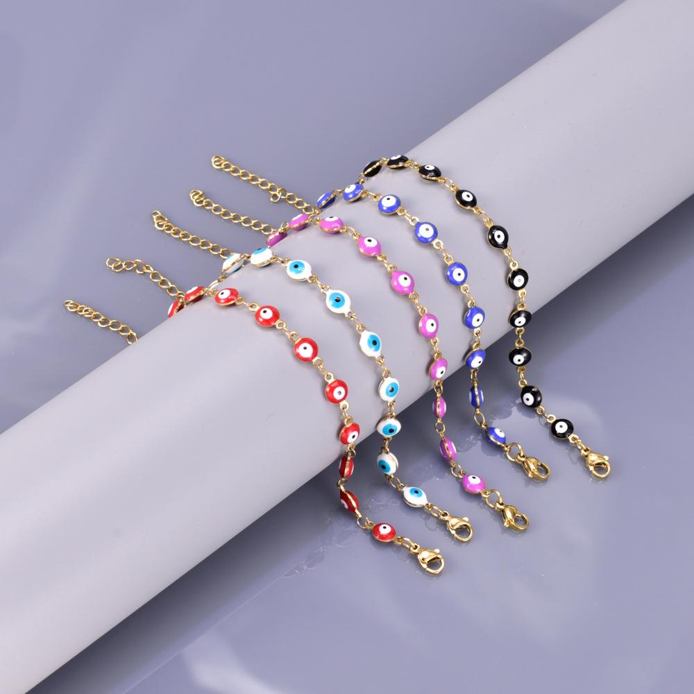 

1 шт. S33 Европейский, Американский и Турецкий Браслет Цвета Сглаза Круглый Ожерелье Сглаза