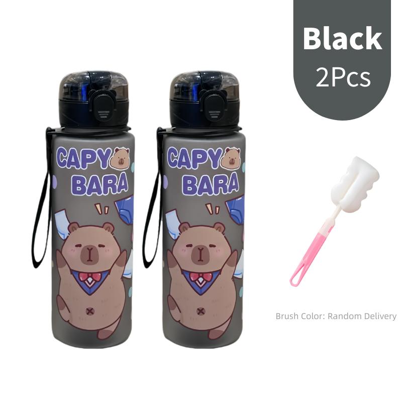 700ML Cute Cartoon Capybara Water Cup Leakproof Plastic Water Bottle Portable Travel Camping Bottle Drinking Bottle for Children