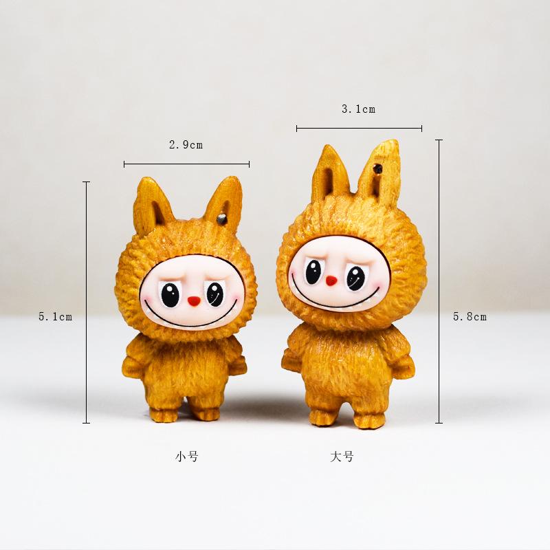 Řezba z masivního dřeva Kreslená Roztomilá Elfí Figurka Panenka Stolní Rukojeť Řemeslná Ozdoba