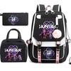 Kpop Anime Cartoon Printing Student School Bag Children'S Lunch Bag Casual Pencil Bag Three-Piece Set
