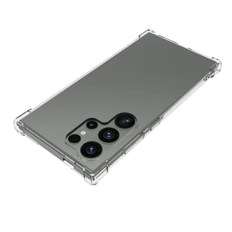 For Samsung Galaxy S24 Ultra Back Cover WANLONFENG TM Series 2.0mm Clear TPU Phone Case (Big Lens Hole)