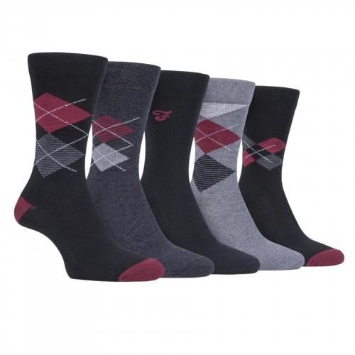 Farah Mens Argyle Cotton Crew Socks (Pack of 5)