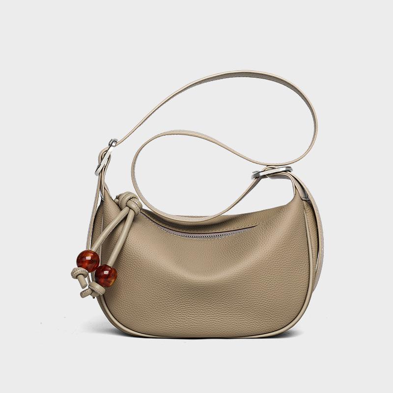 Bag Women'S Bag Leather Shoulder Messenger Bag Fashion Versatile Light Luxury Niche High-End Dumpling Bag