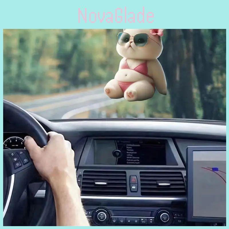Modern Acrylic Cat Bikini Car Hanging Decoration Charming Interior Ornament