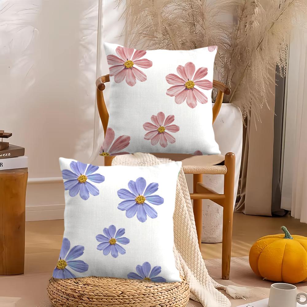 Simple Petal Patterncushion Cover Soft Plush Throw Pillow Cover | Double-Sided Decorative Cushion Case | Sofa Bedroom Home Decor