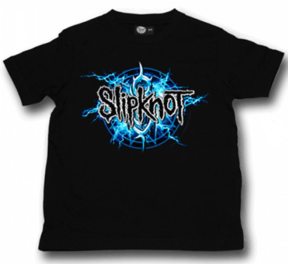 Slipknot Elektrisch Blau Kinder Kleinkind Schwarz T-Shirt Slipknot Jungen Mädchen T-Shirt