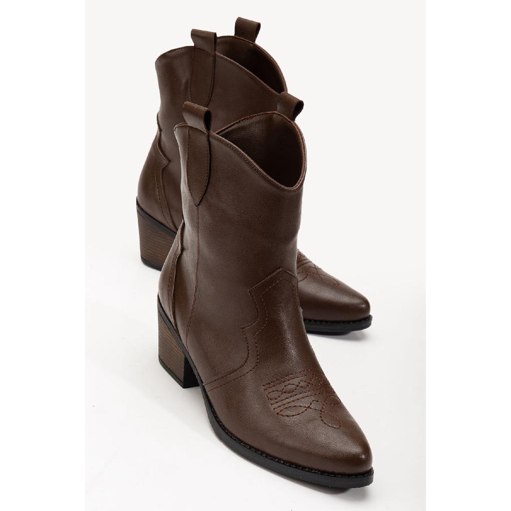 Krémové hnědé béžové matné semišové západní kovbojské boty