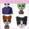 Máscara de Mascote Gato Cinza Headgear de Animal de Pelúcia Para Festas a Fantasia e Eventos de Halloween