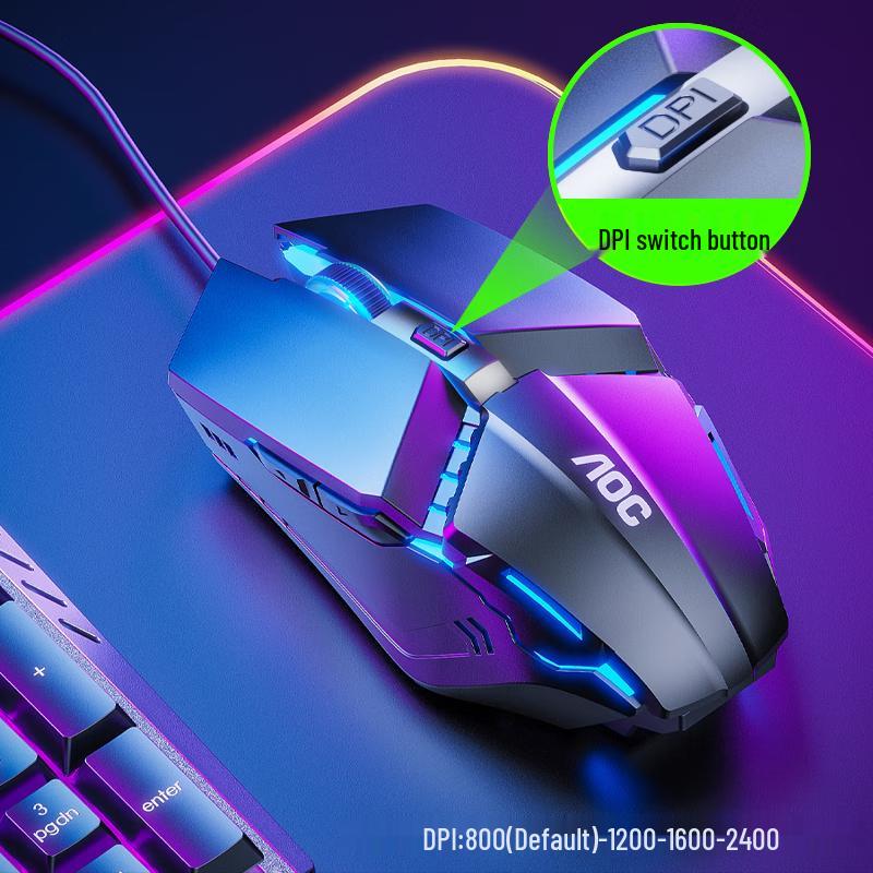 AOC KM410 Wired Mechanical Feel Keyboard and Mouse Combo