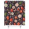 Tu Festive Christmas Shower Curtain Waterproof Holiday Bathroom Decor Farmhouse Style Merry Xmas Pattern Holiday Home Textile De