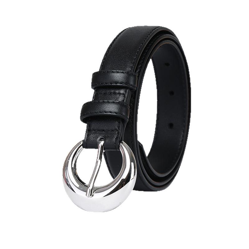 Simple And Fashionable Versatile Light Luxury First-Layer Cowhide Needle Buckle Belt Women'S Leather High-End Casual Pants Belt Women'S Trendy