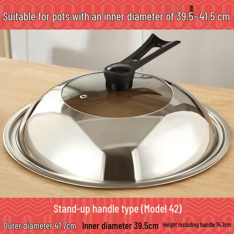 Universal Stainless Steel & Glass Wok Lid