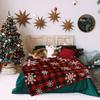 1PC Throw Christmas Red Plaid Flannel Blanket Snowflakes Xmas Holiday Throw Soft Lightweight Decorative Blankets Throws Gifts