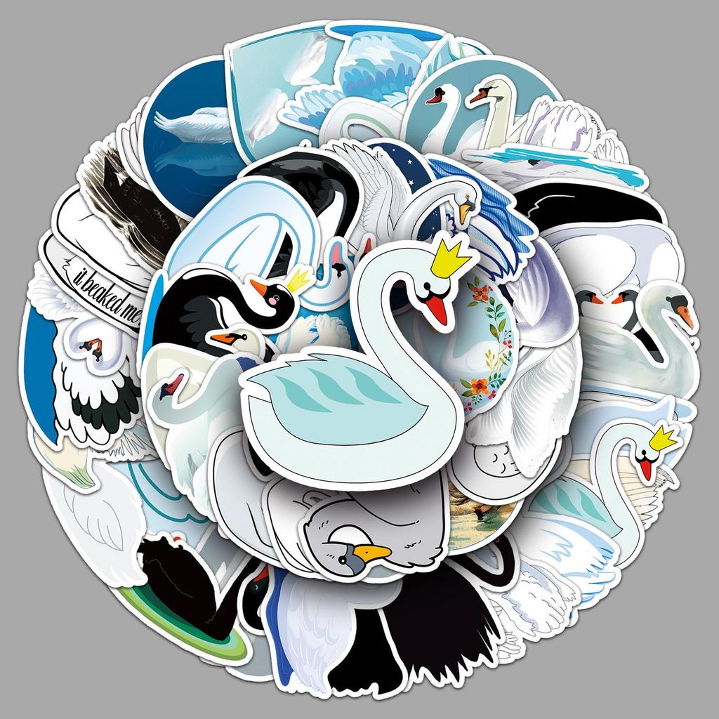 Swan Animal Luggage & Laptop Stickers (50PCS) - Trendy Graffiti Decoration
