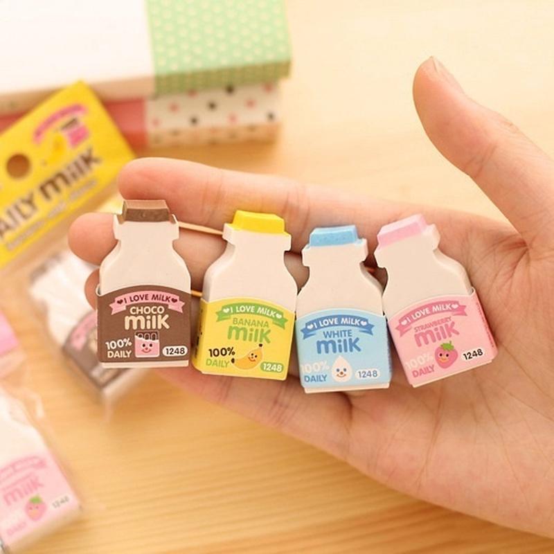 Cute Milk Bottle Design Eraser Nice Gift Funny Student Gift Kids's Toy Office School Stationery