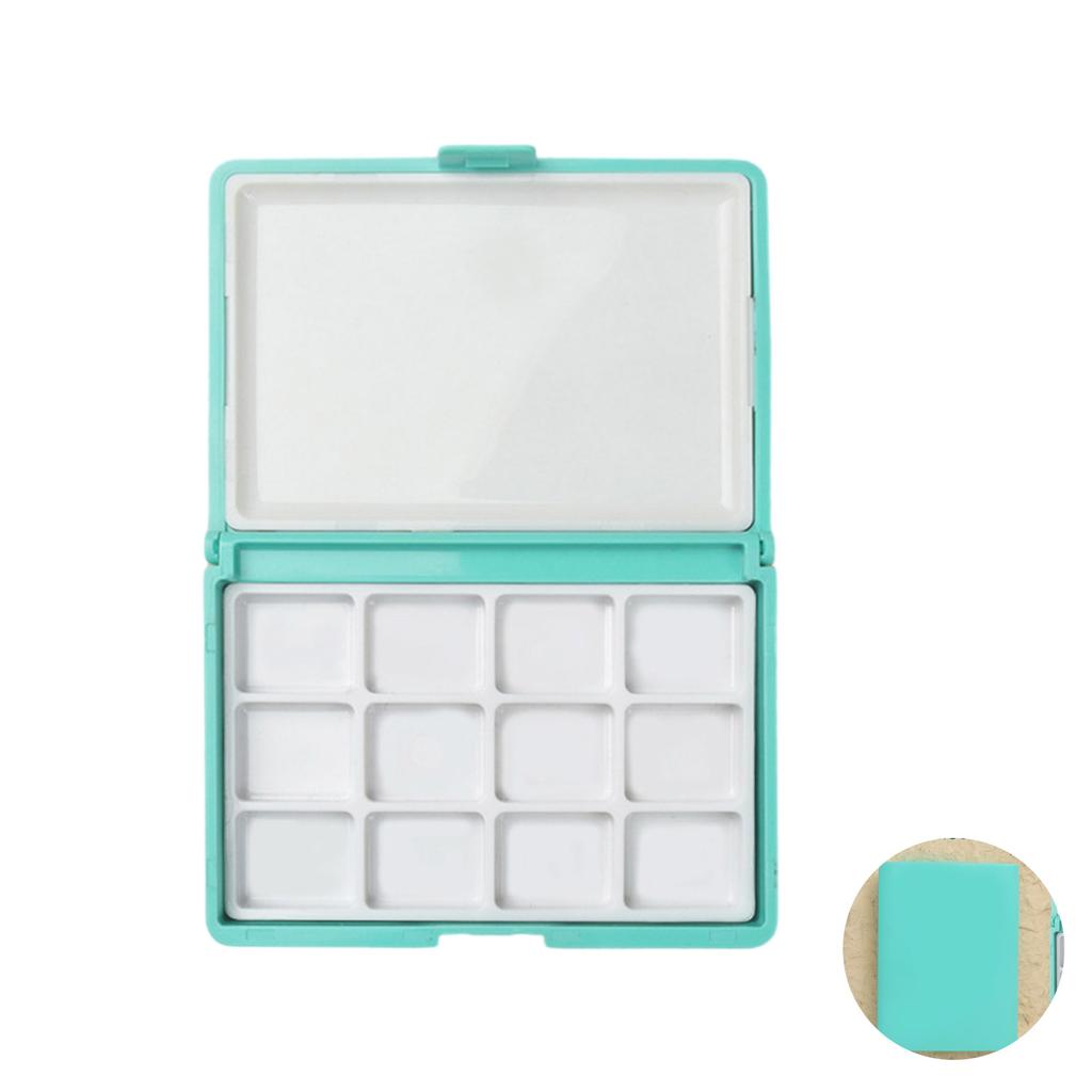 Portable Watercolor Paint Palette Box Paint Mixing Tray 12 Well 24 Well For Watercolour Oil Acrylics Gouaches Painting