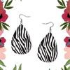 Exaggerated zebra print teardrop earrings