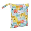 Baby Cloth Diaper Bag Waterproof Reusable Outing Wet Dry Bags with 2 Zippered Pockets