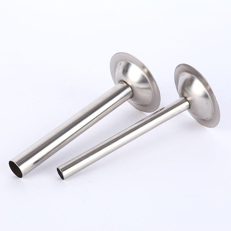 Stainless Steel Sausage Stuffer Tubes: 3-Piece Extended Funnel Set for Hog Casings