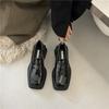 2025 spring and autumn new British style thick-soled square head retro loafers French muffin and small leather shoes for women