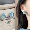 Autumn and winter amber new popular stud earrings, premium Maillard retro temperament earrings, niche design earrings