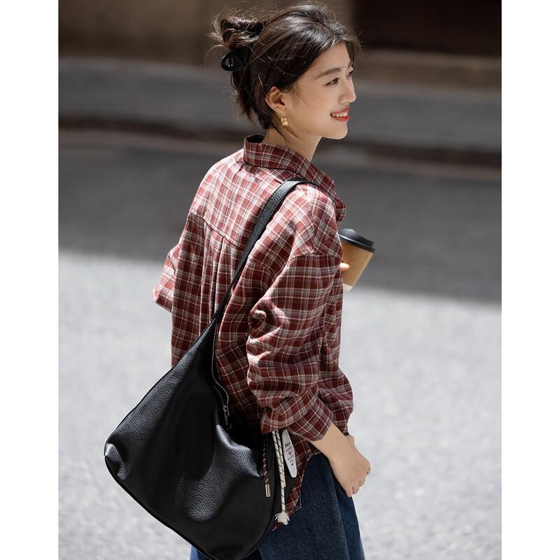 Demana Women's Winter Plaid Long Sleeve Shirt