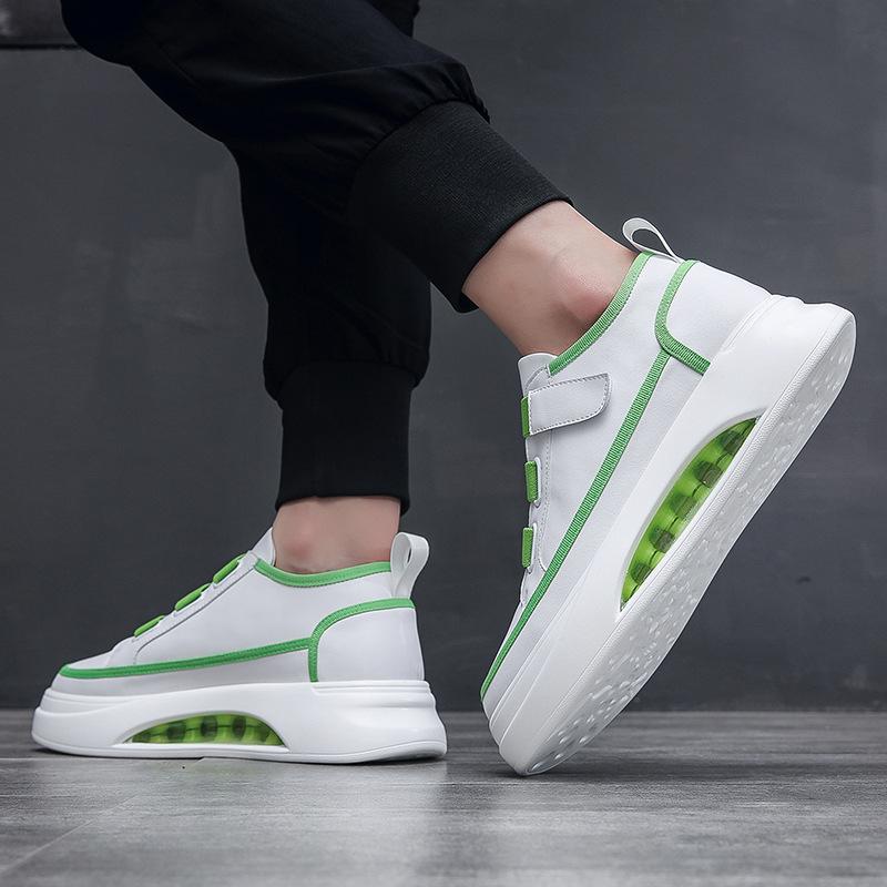 Trendy men's shoes spring and summer new little white shoes elastic edge buckle design lazy shoes personalized versatile color matching air cushion t