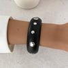 Salircon Vintage Wooden Round Star Rivet Wide Bangles for Women Ethnic Style Geometric Chunky Charm Bracelets Wristband Jewelry