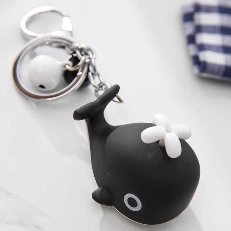 Whale LED Sound Keychain Mini Flashlight & Bag Pendant