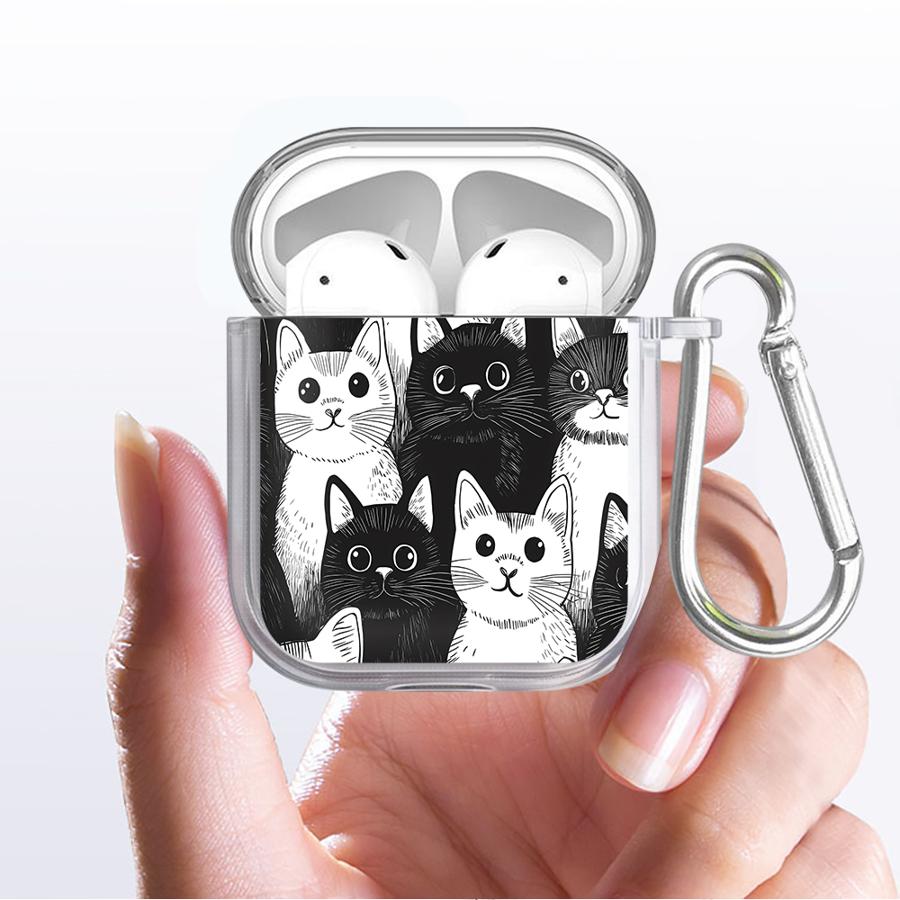 Case For Airpods Pro2 3 2 1 Pro 4 Pro3 Clear Earphone Cases Cover Cute Cat Lovely