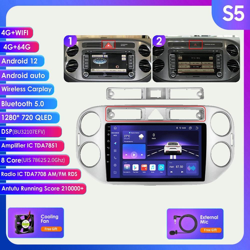 Hizpo DSP 9 cali 2din Android Autoradio GPS dla VW Volkswagen Tiguan 1 NF 2006 2008 - 2016 Radio samochodowe multimedialny odtwarzacz wideo inteligentny ekran