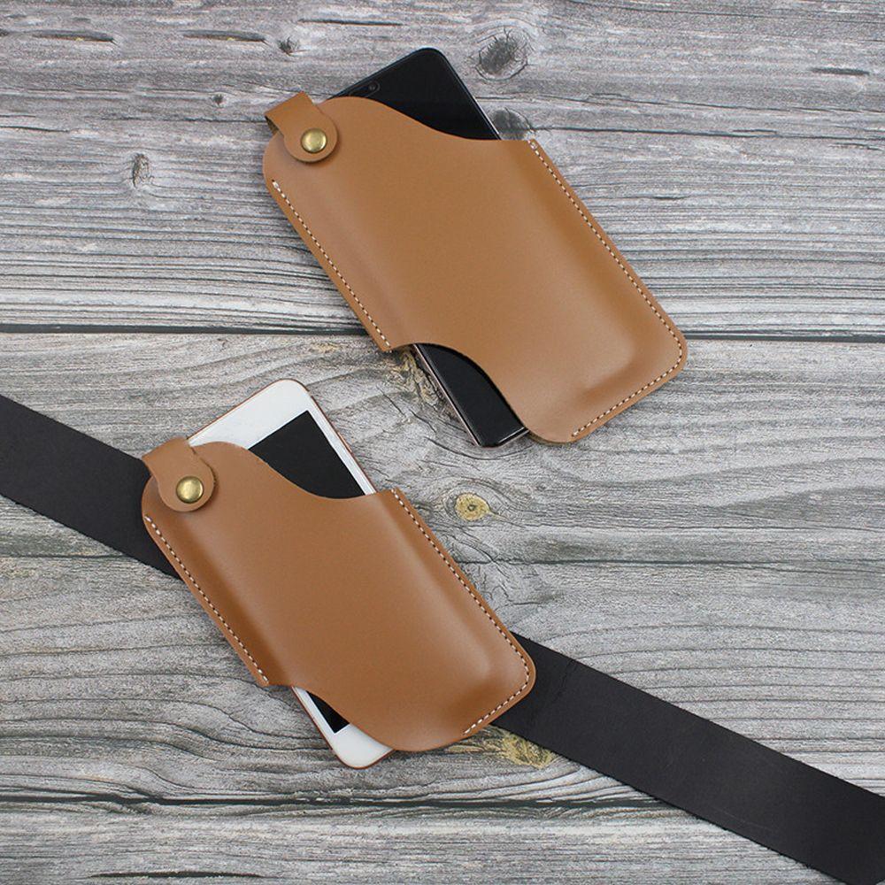 Belt Bag Brown Black PU Leather Mobile Phone Bag Phone Wallet Belt Waist Bag Phone Waist Bag