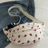 Strawberry Fanny Pack Adjustable Strawberry Corduroy Fanny Pack | Women's Multi-Season Casual Bag with Zipper Closure, Polyester Lining