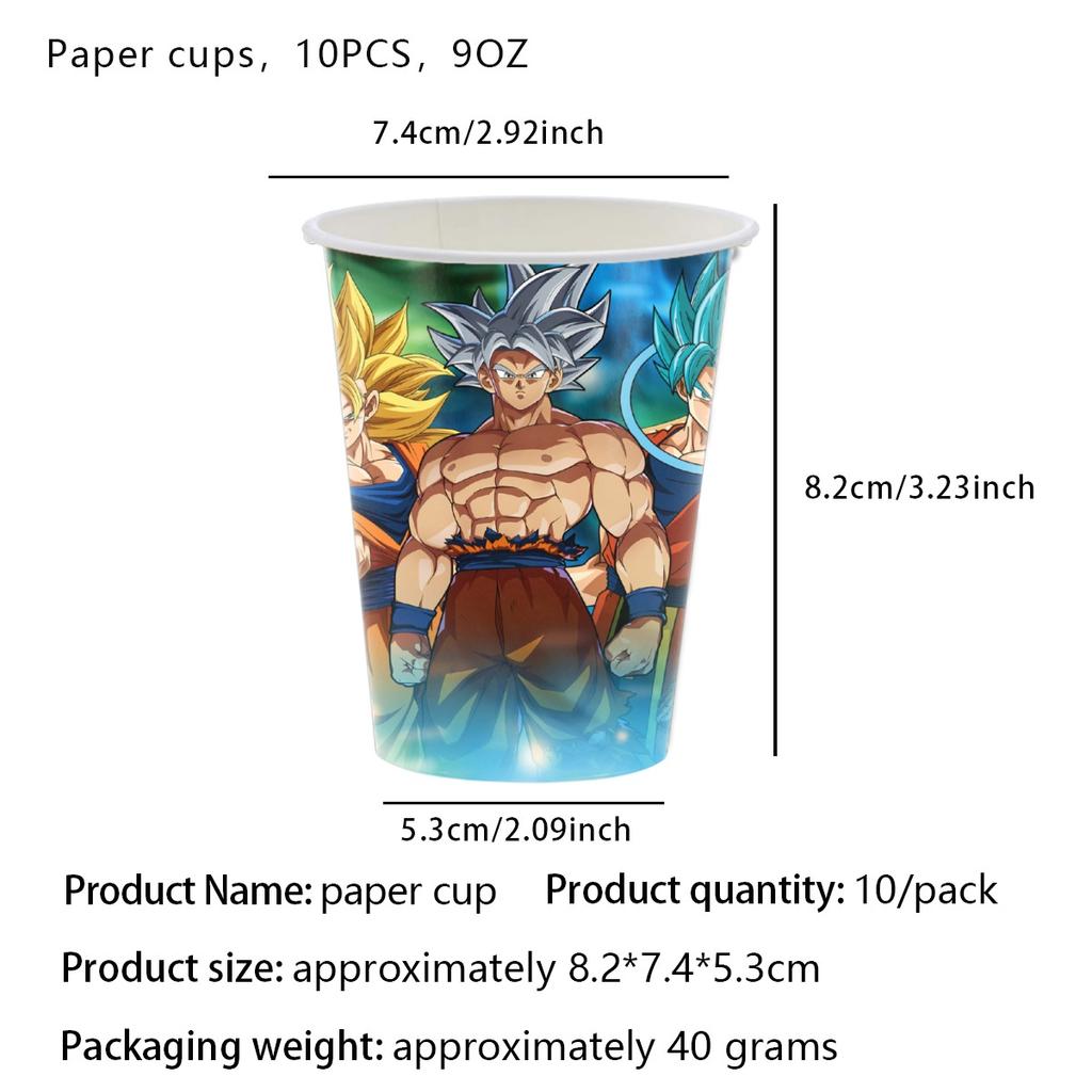 Dragon Ball Geburtstag Dekoration Set Tischdecke Teller Serviette Becher Kuchen Deko Partyhut Babyparty Dragon Ball Partygeschenke