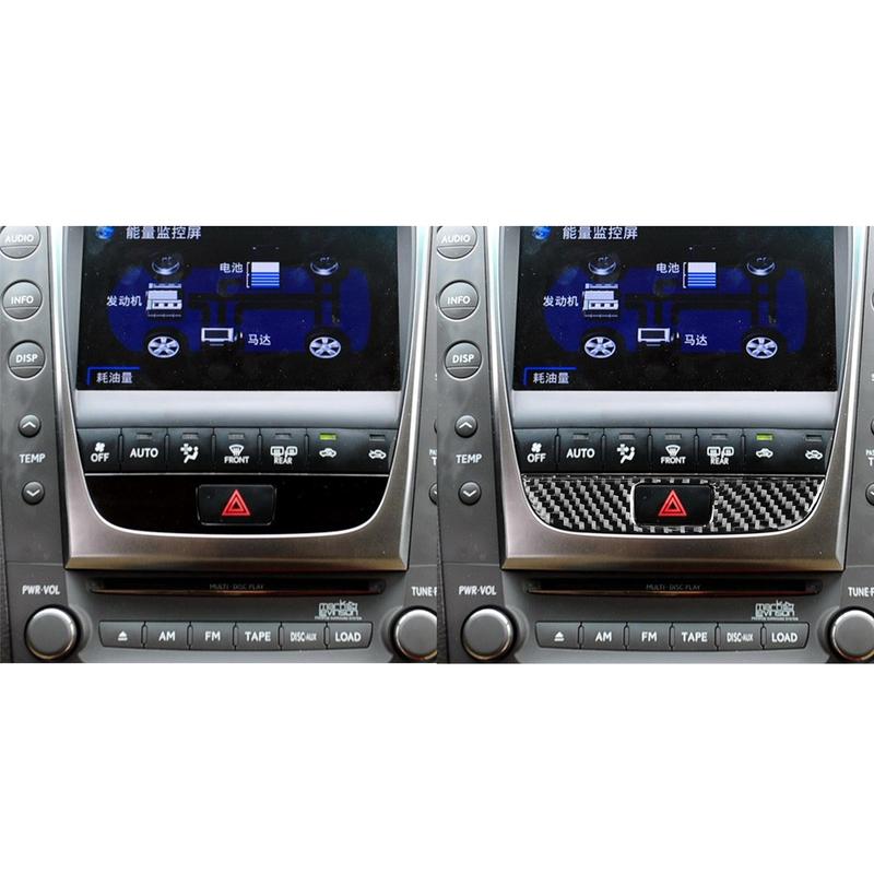 Carbon Fiber Warning Light Emergency Lamp Panel Car Accessories Interior Cover Trim Sticker ModificationFor Lexus GS 2006—2011