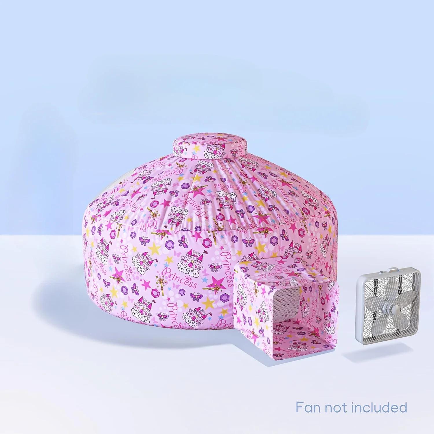 

Cartoon Print Inflatable Toy Princess Playhouse Family Party Game Inflatable Toy House Foldable Indoor Inflatable Toy No Fan розовый