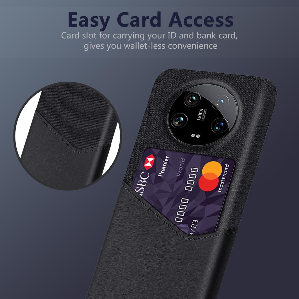 For Xiaomi 14 Ultra Phone Case Card Holder PU Leather+PC Drop-resistant Phone Shell