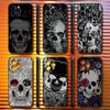 Skull Pattern Phone Case For iPhone 17,16,15,14,13,12,11,Pro,Max,Plus,X,XS,SE4,E,Mini,Soft Black Case