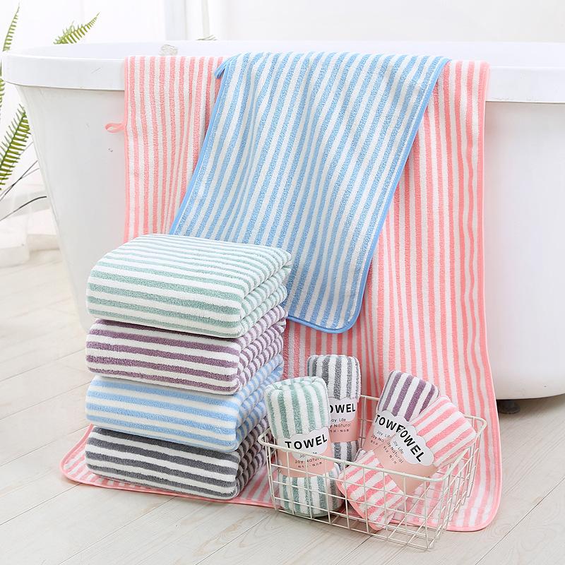 Warp-knitted High-density Stripe Thickened Soft Absorbent Towel