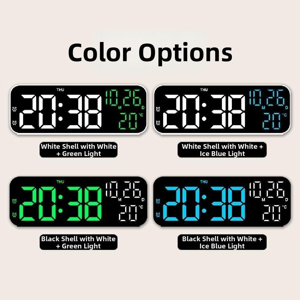 Brightness Adjustment Large Digital Clock Voice Control Alarm Clock  for Living Room
