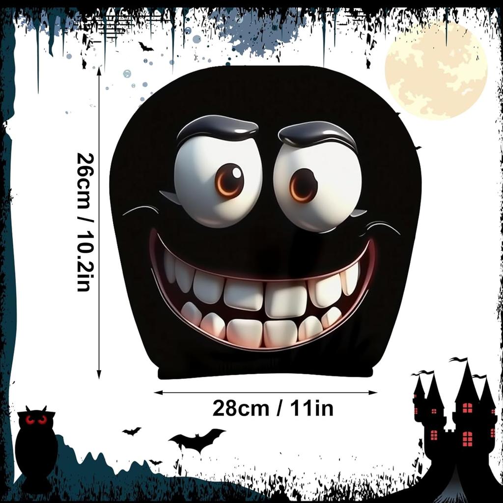 4PCS Funny Cartoon Car Headrest Covers, Cute Funny Cartoon Eyes Car Headrest Covers, CarSeat Head Rest Protector For Auto Front Seat Rest Decoration,